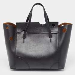 Pre Owned Off-White Black Leather Burrow 32 Tote