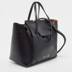 Pre Owned Off-White Black Leather Burrow 32 Tote