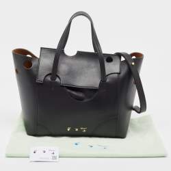 Pre Owned Off-White Black Leather Burrow 32 Tote