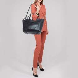 Pre Owned Off-White Black Leather Burrow 32 Tote