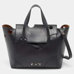 Pre Owned Off-White Black Leather Burrow 32 Tote