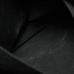 Pre Owned Off-White Beige/Black Straw and Leather Logo Print Commercial Tote