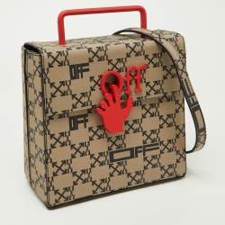 Off-White Brown/Black Chuck Signature Coated Canvas Box Bag