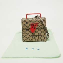 Off-White Brown/Black Chuck Signature Coated Canvas Box Bag
