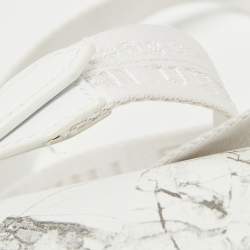 Pre Owned Off-White White Marble Leather Binder Clip Crossbody Bag