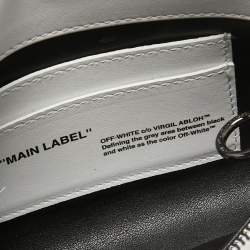 Pre Owned Off-White White Marble Leather Binder Clip Crossbody Bag