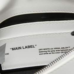 Pre Owned Off-White White Marble Leather Binder Clip Crossbody Bag