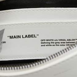 Pre Owned Off-White White Marble Leather Binder Clip Crossbody Bag