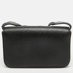 Off-White Black Leather Mini Flap Crossbody Bag
