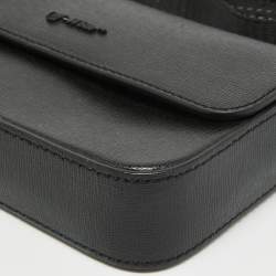 Off-White Black Leather Mini Flap Crossbody Bag