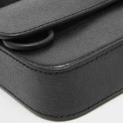 Off-White Black Leather Mini Flap Crossbody Bag
