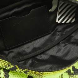 Off-White Neon Green/Black Python Print Nylon Fanny Pack Belt Bag