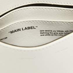 Off-White White/Black Leather Baby Binder Clip Crossbody Bag