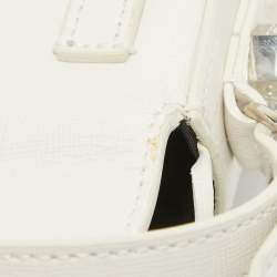 Off-White White/Black Leather Baby Binder Clip Crossbody Bag