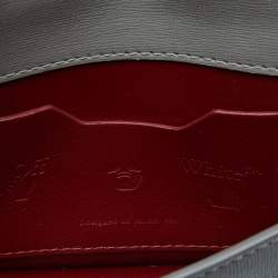 Pre Owned Off-White Grey Leather Jitney Belt Bag