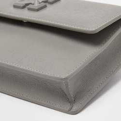 Pre Owned Off-White Grey Leather Jitney Belt Bag