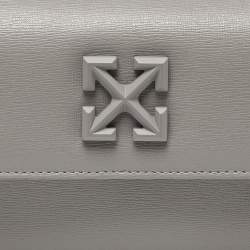 Pre Owned Off-White Grey Leather Jitney Belt Bag