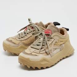 Off-White Beige Mesh and Leather Odsy-1000 Sneakers Size 37