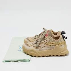 Off-White Beige Mesh and Leather Odsy-1000 Sneakers Size 37