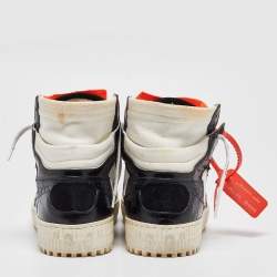 Off-White Black/White Croc Embossed and Canvas Off Court 3.0 High Top Sneakers Size 38