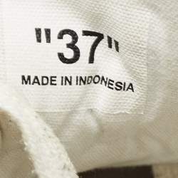 Pre Owned Off-White White Leather Vulcanised Lace Up Sneakers Size 37