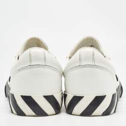 Pre Owned Off-White White Leather Vulcanised Lace Up Sneakers Size 37