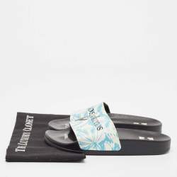 Off-White Two Town Leather Flat Slides Size 39 