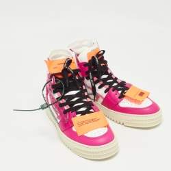 Pre Owned Off-White Fuchsia/White Leather 3.0 Off Court Sneakers Size 39