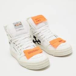 Pre Owned Off-White White Leather and Canvas 3.0 Off Court Sneakers Size 39