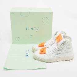 Pre Owned Off-White White Leather and Canvas 3.0 Off Court Sneakers Size 39