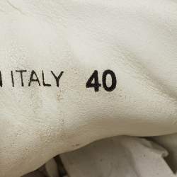 Pre Owned Off-White White/Black Leather and Suede 2.0 Sneakers Size 40