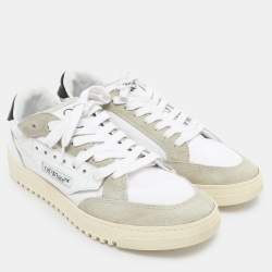 Off-White White/Grey Canvas and Suede 5.0 Low Top Sneakers Size 39