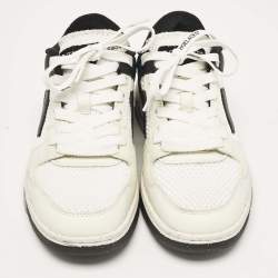 Off-White White/Black Leather and Mesh Slim Out Of Office Sneakers Size 37