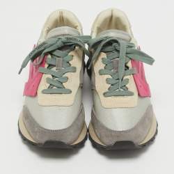 Off-White Multicolor Suede and Fabric Runner Arrow Low Top Sneakers Size 39