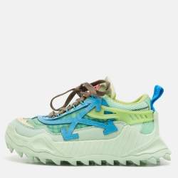 Off-White Multicolor Leather and Mesh Odsy 1000 Lace Up Sneakers Size 38
