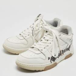 مملوكة مسبقًا Off-White White Leather Out Of Office Sneakers Size 39