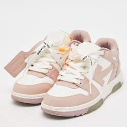 Off-White Pink/White Leather Out Of Office Sneakers Size 38