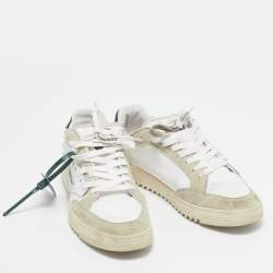 Off-White White/Grey Canvas and Suede 5.0 Low Top Sneakers Size 39