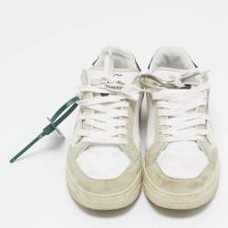Off-White White/Grey Canvas and Suede 5.0 Low Top Sneakers Size 39