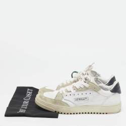 Off-White White/Grey Canvas and Suede 5.0 Low Top Sneakers Size 39