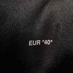 Pre Owned Off-White Black Rubber Quote-Motif Riding Boots Size 40