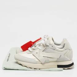 Off-White White Fabric and Suede HG Runner Sneakers Size 37