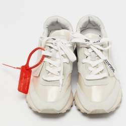 Off-White White Fabric and Suede HG Runner Sneakers Size 37
