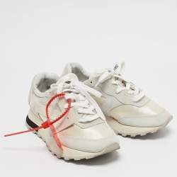 Off-White White Fabric and Suede HG Runner Sneakers Size 37