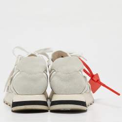 Off-White White Fabric and Suede HG Runner Sneakers Size 37