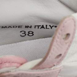 Off-White Pink/White Leather And Canvas Off Court 3.0 High Top Sneakers Size 38