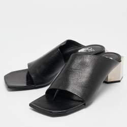 Off-White Black Leather Hexnut Mule Size 40