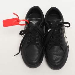 Off-White Black Leather Vulcanised Low Top Sneakers Size 37