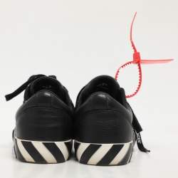 Off-White Black Leather Vulcanised Low Top Sneakers Size 37