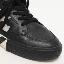 Off-White Black Leather Vulcanised Low Top Sneakers Size 37